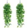 2 Pezzi Pianta Artificiale Pothos Appeso Piante Finte Artificiali Decorazione Pothos Finto Edera Foglia Verde Realistica Per Decorazioni Camera Da Letto Giardino Domestico -Negozio Piante artificiali economico 99414714 1