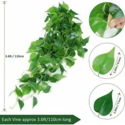 2 Pezzi Pianta Artificiale Pothos Appeso Piante Finte Artificiali Decorazione Pothos Finto Edera Foglia Verde Realistica Per Decorazioni Camera Da Letto Giardino Domestico -Negozio Piante artificiali economico 99414714 3