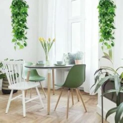 2 Pezzi Pianta Artificiale Pothos Appeso Piante Finte Artificiali Decorazione Pothos Finto Edera Foglia Verde Realistica Per Decorazioni Camera Da Letto Giardino Domestico -Negozio Piante artificiali economico 99414714 5