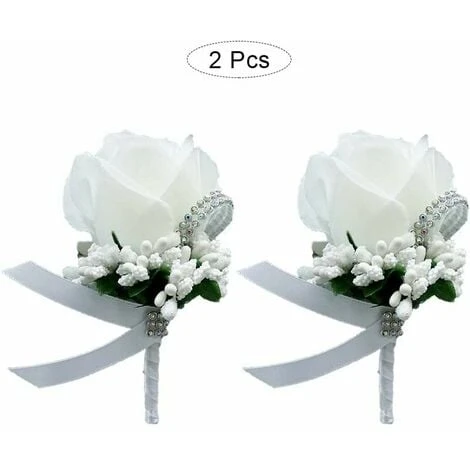 2 Pezzi Fiori Da Polso Da Sposa, Fiore All'occhiello Della Rosa, Fiore All'occhiello Del Corpetto, Fiore All'occhiello Del Matrimonio, Set Di Fiori Del Corpetto, Usato Per Matrimoni, Feste Da Ballo, B 4 2 Pezzi Fiori Da Polso Da Sposa, Fiore All'occhiello Della Rosa, Fiore All'occhiello Del Corpetto, Fiore All'occhiello Del Matrimonio, Set Di Fiori Del Corpetto, Usato Per Matrimoni, Feste Da Ballo, B - immagine 2