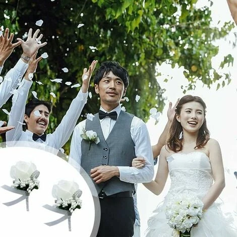 2 Pezzi Fiori Da Polso Da Sposa, Fiore All'occhiello Della Rosa, Fiore All'occhiello Del Corpetto, Fiore All'occhiello Del Matrimonio, Set Di Fiori Del Corpetto, Usato Per Matrimoni, Feste Da Ballo, B 5 2 Pezzi Fiori Da Polso Da Sposa, Fiore All'occhiello Della Rosa, Fiore All'occhiello Del Corpetto, Fiore All'occhiello Del Matrimonio, Set Di Fiori Del Corpetto, Usato Per Matrimoni, Feste Da Ballo, B - immagine 3