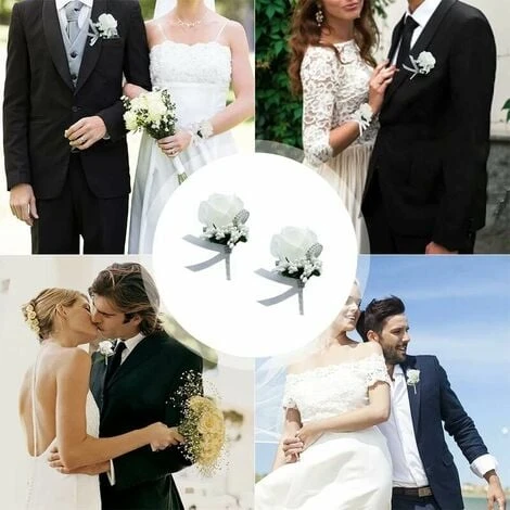 2 Pezzi Fiori Da Polso Da Sposa, Fiore All'occhiello Della Rosa, Fiore All'occhiello Del Corpetto, Fiore All'occhiello Del Matrimonio, Set Di Fiori Del Corpetto, Usato Per Matrimoni, Feste Da Ballo, B 6 2 Pezzi Fiori Da Polso Da Sposa, Fiore All'occhiello Della Rosa, Fiore All'occhiello Del Corpetto, Fiore All'occhiello Del Matrimonio, Set Di Fiori Del Corpetto, Usato Per Matrimoni, Feste Da Ballo, B - immagine 4