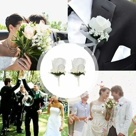 2 Pezzi Fiori Da Polso Da Sposa, Fiore All'occhiello Della Rosa, Fiore All'occhiello Del Corpetto, Fiore All'occhiello Del Matrimonio, Set Di Fiori Del Corpetto, Usato Per Matrimoni, Feste Da Ballo, B 7 2 Pezzi Fiori Da Polso Da Sposa, Fiore All'occhiello Della Rosa, Fiore All'occhiello Del Corpetto, Fiore All'occhiello Del Matrimonio, Set Di Fiori Del Corpetto, Usato Per Matrimoni, Feste Da Ballo, B - immagine 5